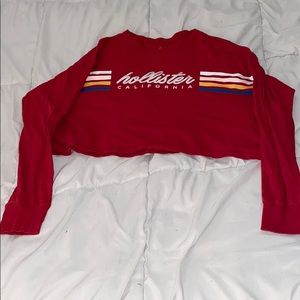 Cropped Red Hollister Long-Sleeve